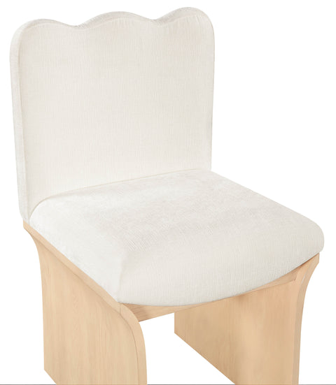 Rowan Cream Chenille Fabric Upholstered Dining Chair , 1 Piece (Style 1)