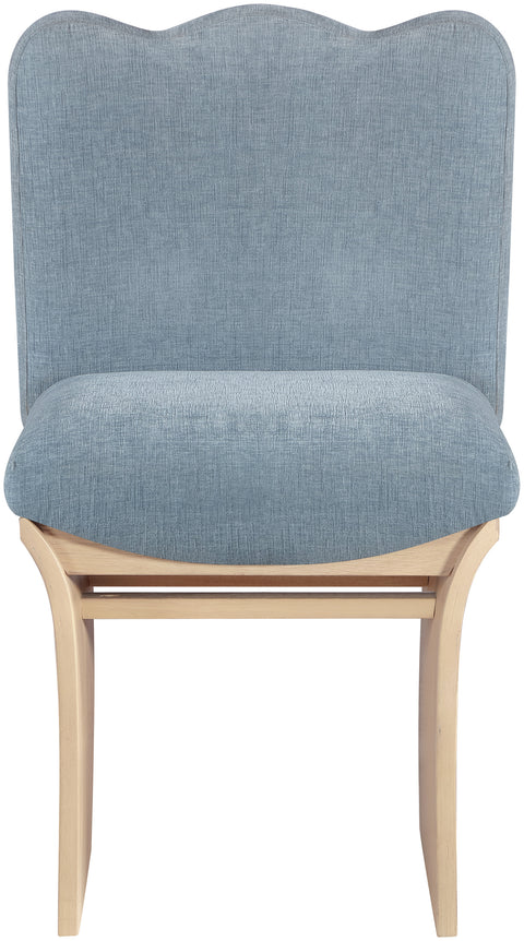 Rowan Blue Light Chenille Fabric Upholstered Dining Chair Light Blue , 1 Piece