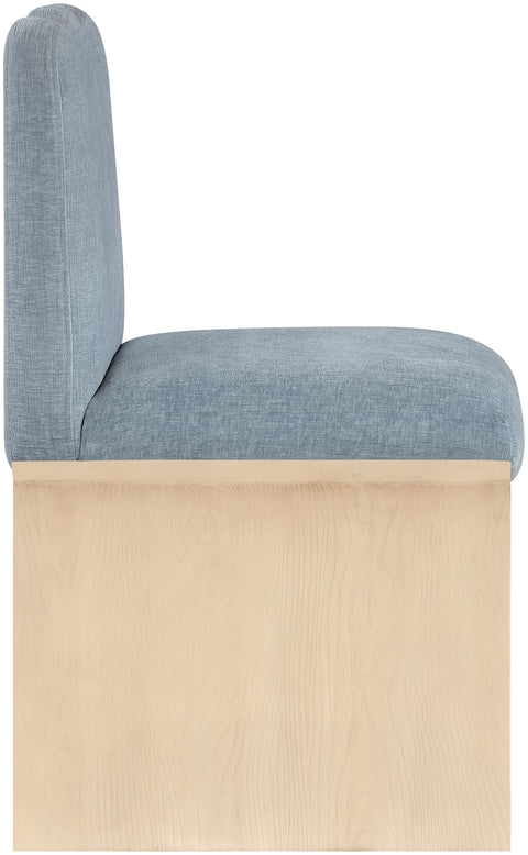 Rowan Blue Light Chenille Fabric Upholstered Dining Chair Light Blue , 1 Piece
