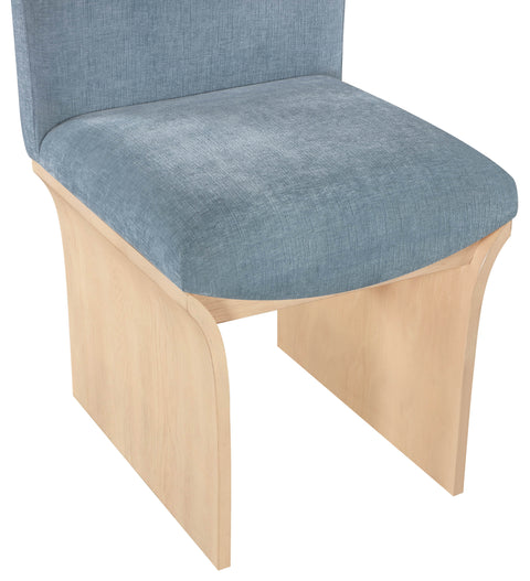 Rowan Blue Light Chenille Fabric Upholstered Dining Chair Light Blue , 1 Piece