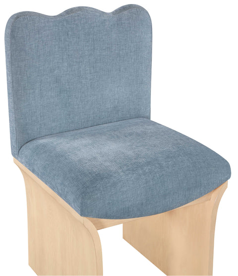 Rowan Blue Light Chenille Fabric Upholstered Dining Chair Light Blue , 1 Piece