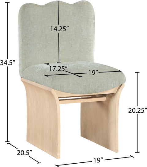 Rowan Mint Chenille Fabric Upholstered Dining Chair , 1 Piece (Style 1)