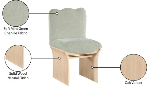 Rowan Mint Chenille Fabric Upholstered Dining Chair , 1 Piece (Style 1)