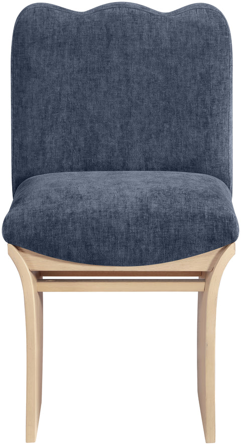 Rowan Navy Chenille Fabric Upholstered Dining Chair, 1 Piece