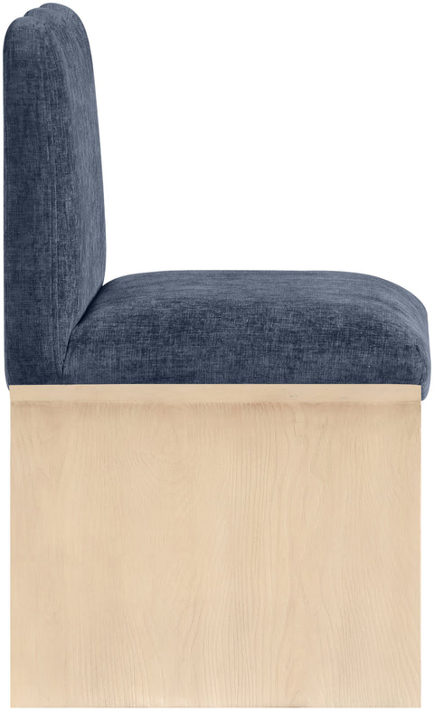 Rowan Navy Chenille Fabric Upholstered Dining Chair, 1 Piece