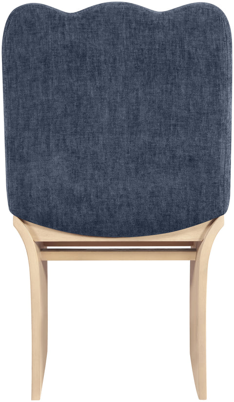 Rowan Navy Chenille Fabric Upholstered Dining Chair, 1 Piece