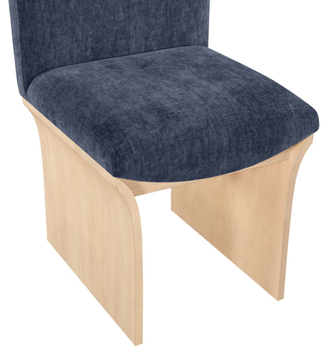 Rowan Navy Chenille Fabric Upholstered Dining Chair, 1 Piece