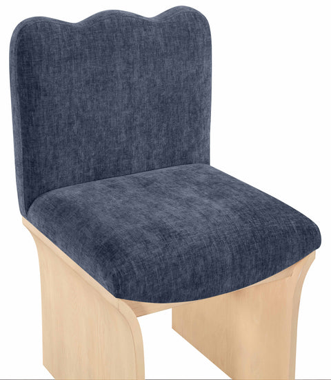 Rowan Navy Chenille Fabric Upholstered Dining Chair, 1 Piece