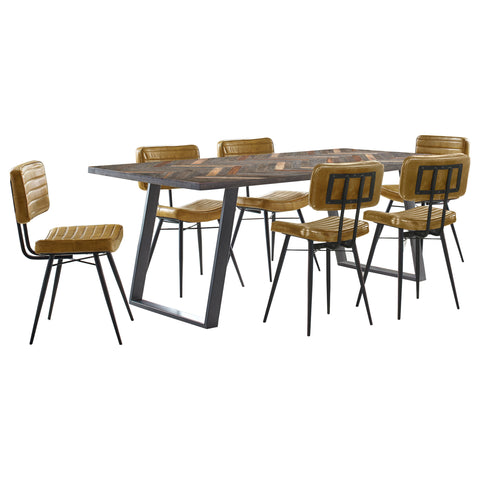 Grimma 7-piece Rectangular Dining Set Sheesham and Camel