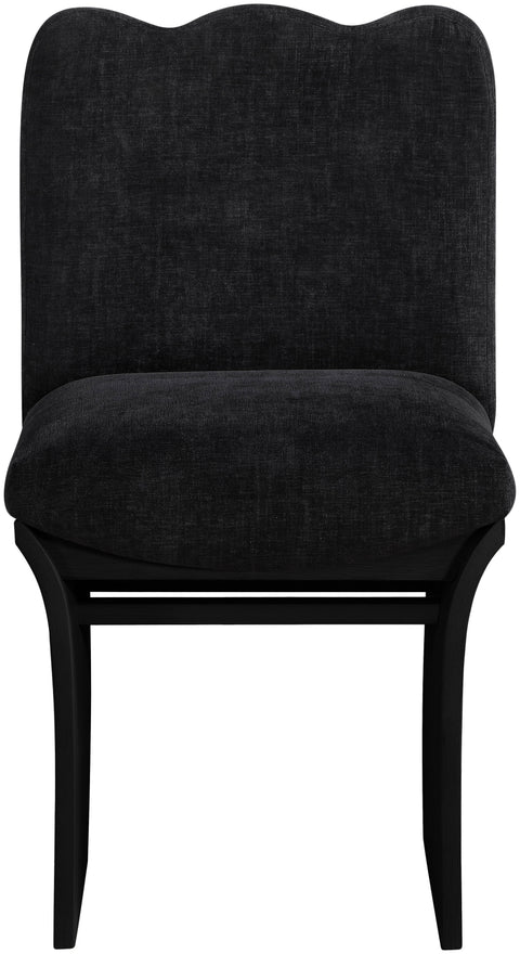 Rowan Black Chenille Fabric Upholstered Dining Chair , 1 Piece (Style 2)