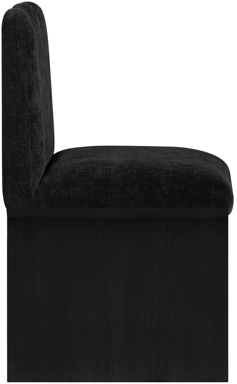 Rowan Black Chenille Fabric Upholstered Dining Chair , 1 Piece (Style 2)