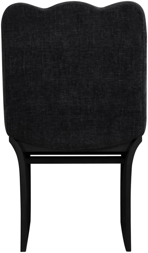 Rowan Black Chenille Fabric Upholstered Dining Chair , 1 Piece (Style 2)