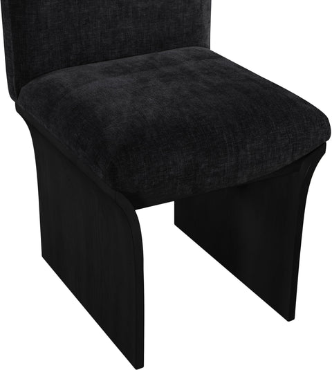 Rowan Black Chenille Fabric Upholstered Dining Chair , 1 Piece (Style 2)