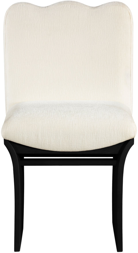 Rowan Cream Chenille Fabric Upholstered Dining Chair , 1 Piece (Style 2)