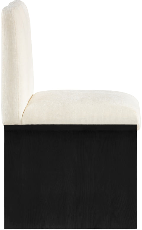 Rowan Cream Chenille Fabric Upholstered Dining Chair , 1 Piece (Style 2)