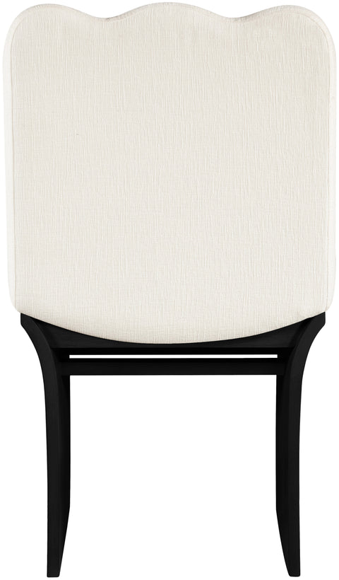 Rowan Cream Chenille Fabric Upholstered Dining Chair , 1 Piece (Style 2)