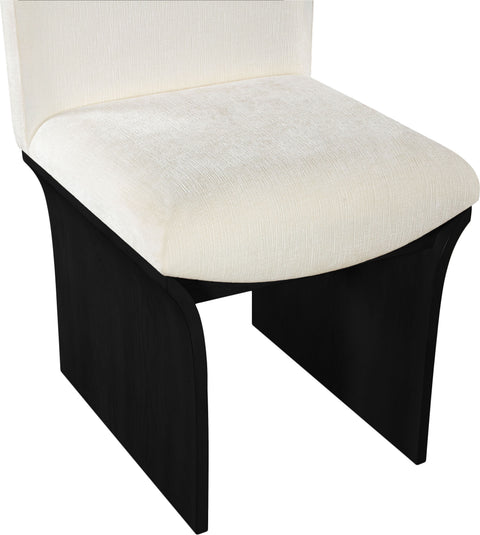 Rowan Cream Chenille Fabric Upholstered Dining Chair , 1 Piece (Style 2)
