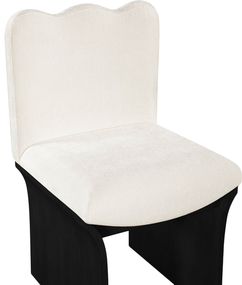 Rowan Cream Chenille Fabric Upholstered Dining Chair , 1 Piece (Style 2)