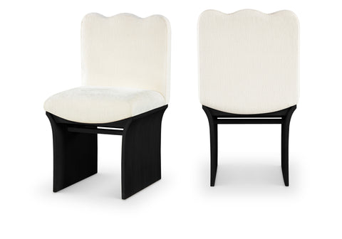 Rowan Cream Chenille Fabric Upholstered Dining Chair , 1 Piece (Style 2)