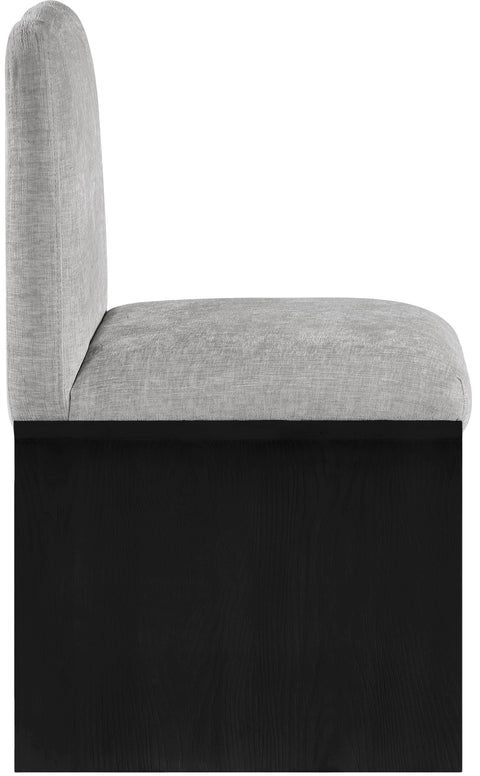 Rowan Grey Chenille Fabric Upholstered Dining Chair, 1 Piece