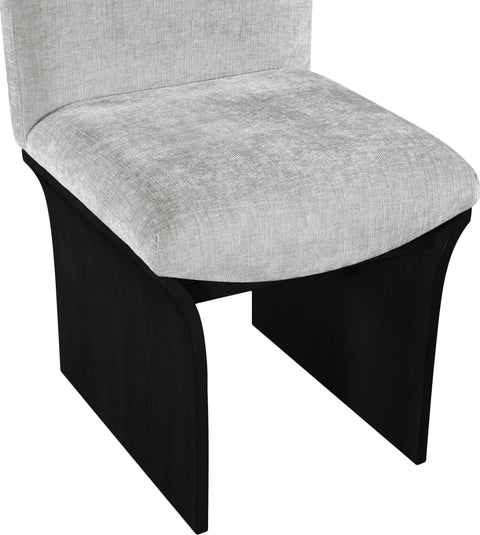 Rowan Grey Chenille Fabric Upholstered Dining Chair, 1 Piece