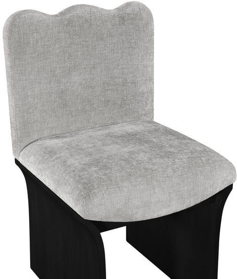 Rowan Grey Chenille Fabric Upholstered Dining Chair, 1 Piece