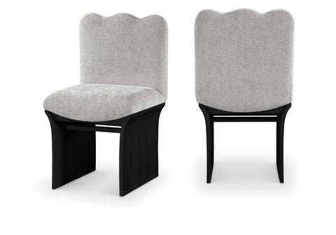 Rowan Grey Chenille Fabric Upholstered Dining Chair, 1 Piece