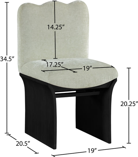 Rowan Mint Chenille Fabric Upholstered Dining Chair , 1 Piece (Style 2)