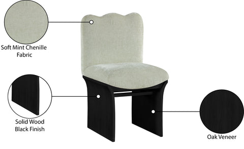 Rowan Mint Chenille Fabric Upholstered Dining Chair , 1 Piece (Style 2)