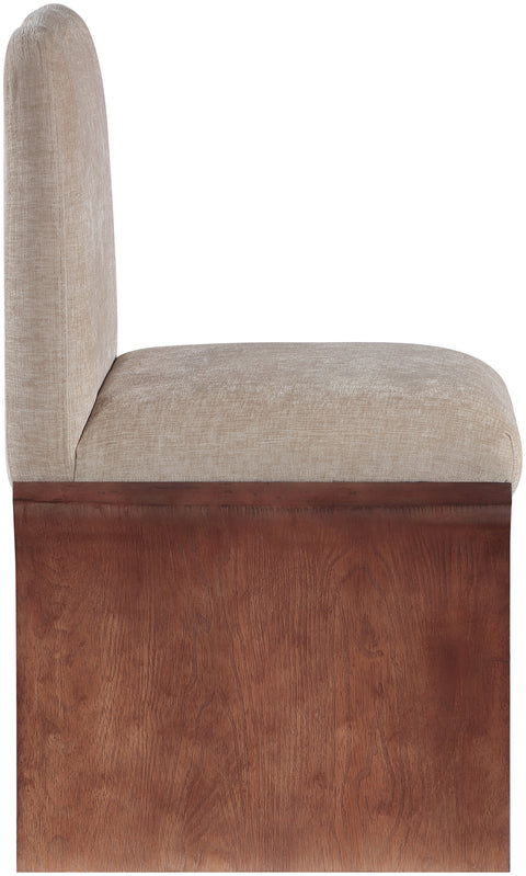 Rowan Beige Chenille Fabric Upholstered Dining Chair , 1 Piece (Style 2)