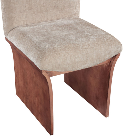 Rowan Beige Chenille Fabric Upholstered Dining Chair , 1 Piece (Style 2)