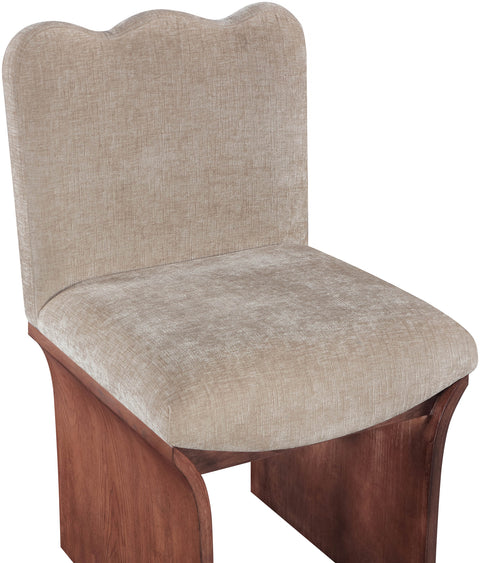 Rowan Beige Chenille Fabric Upholstered Dining Chair , 1 Piece (Style 2)