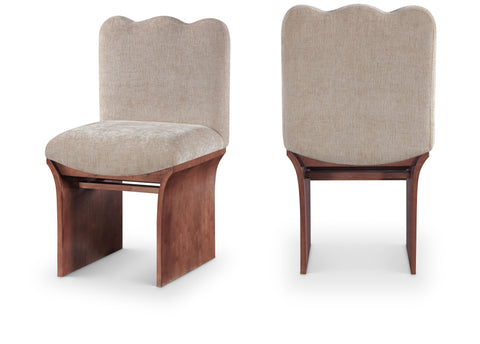 Rowan Beige Chenille Fabric Upholstered Dining Chair , 1 Piece (Style 2)