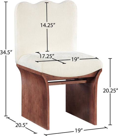 Rowan Cream Chenille Fabric Upholstered Dining Chair , 1 Piece (Style 3)