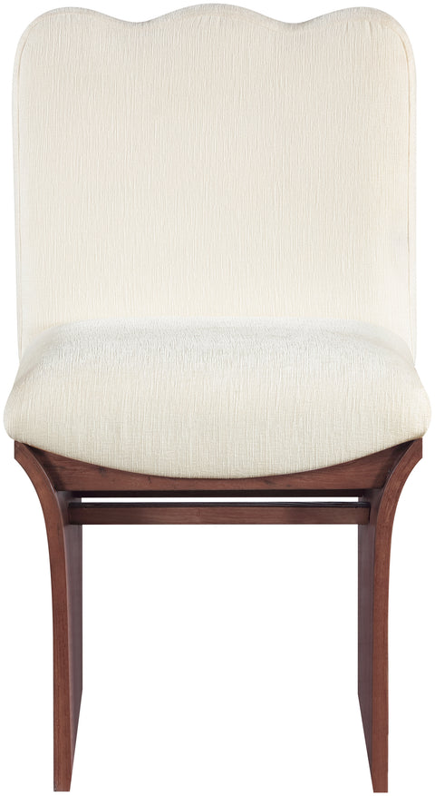 Rowan Cream Chenille Fabric Upholstered Dining Chair , 1 Piece (Style 3)