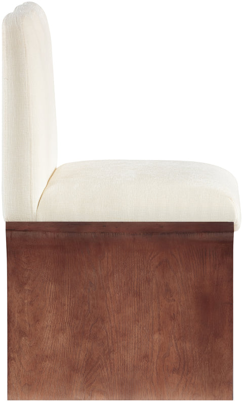 Rowan Cream Chenille Fabric Upholstered Dining Chair , 1 Piece (Style 3)