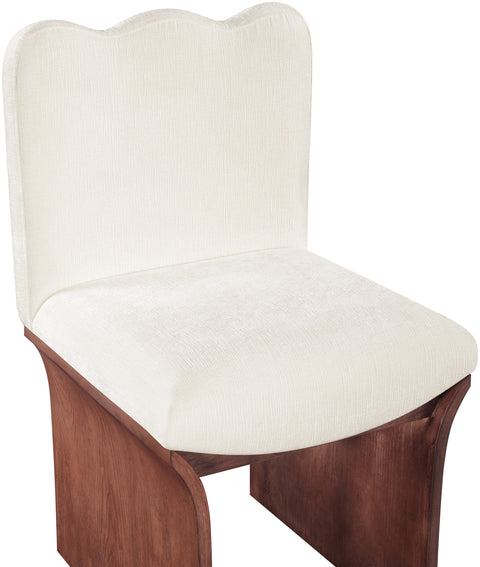 Rowan Cream Chenille Fabric Upholstered Dining Chair , 1 Piece (Style 3)