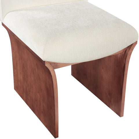 Rowan Cream Chenille Fabric Upholstered Dining Chair , 1 Piece (Style 3)