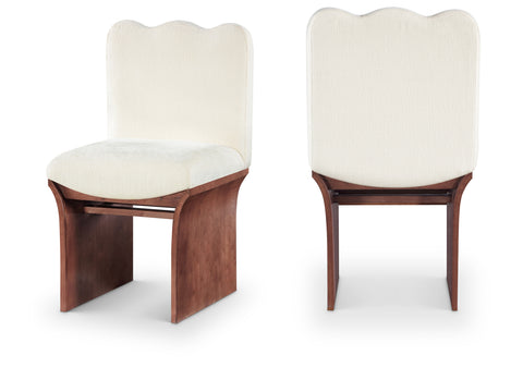 Rowan Cream Chenille Fabric Upholstered Dining Chair , 1 Piece (Style 3)