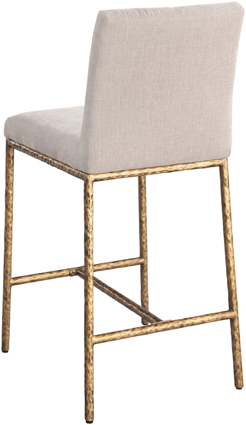 Florence Beige Chenille Fabric Upholstered Counter Stool , 2-Piece (Style 2)
