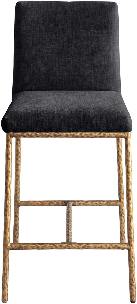 Florence Black Chenille Fabric Upholstered Counter Stool , 2-Piece (Style 2)