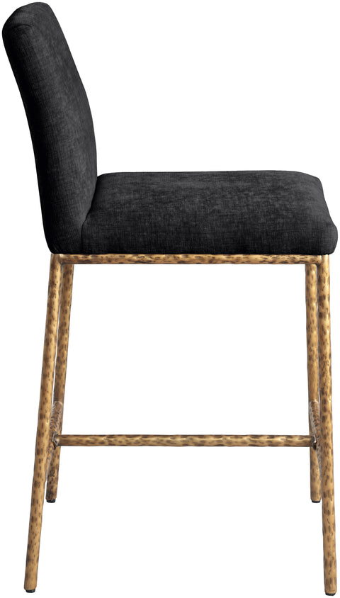 Florence Black Chenille Fabric Upholstered Counter Stool , 2-Piece (Style 2)