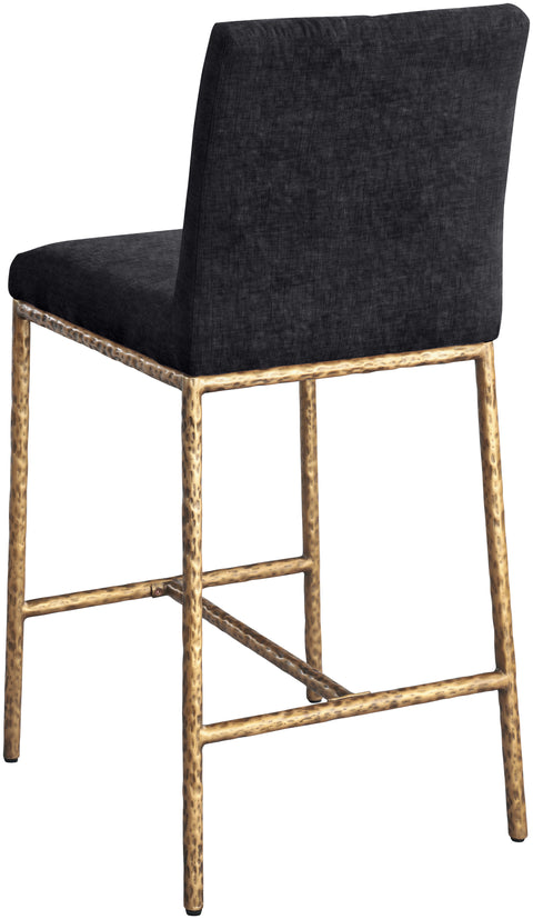 Florence Black Chenille Fabric Upholstered Counter Stool , 2-Piece (Style 2)