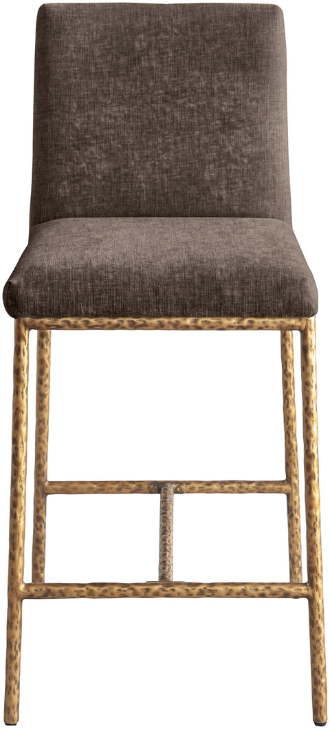 Florence Brown Chenille Fabric Upholstered Counter Stool , 2-Piece (Style 1)