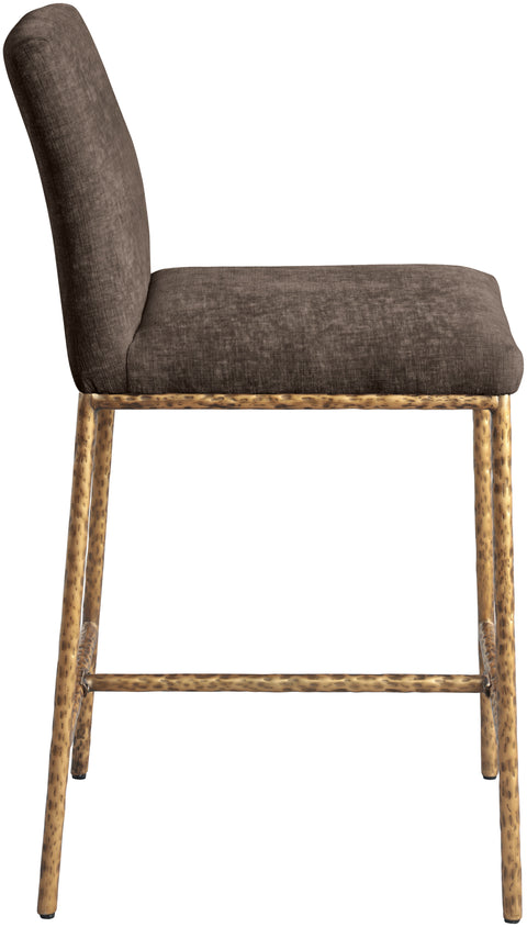 Florence Brown Chenille Fabric Upholstered Counter Stool , 2-Piece (Style 1)