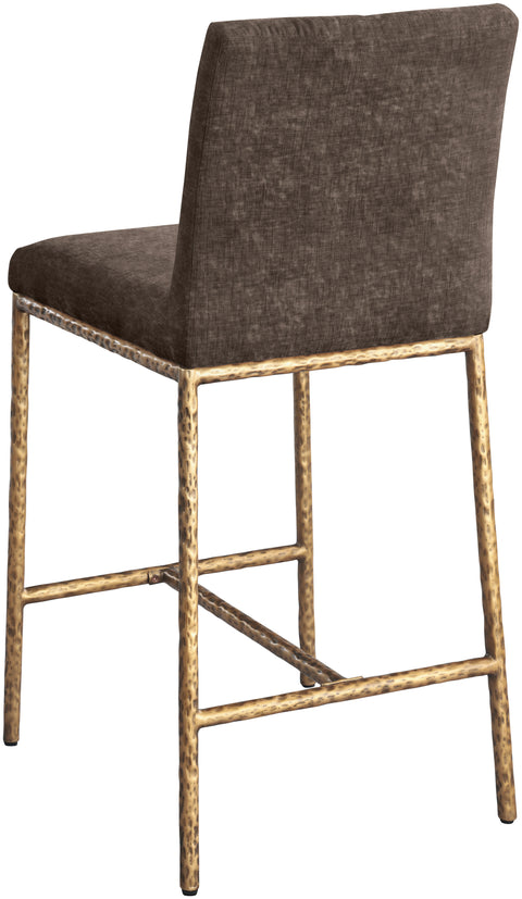 Florence Brown Chenille Fabric Upholstered Counter Stool , 2-Piece (Style 1)