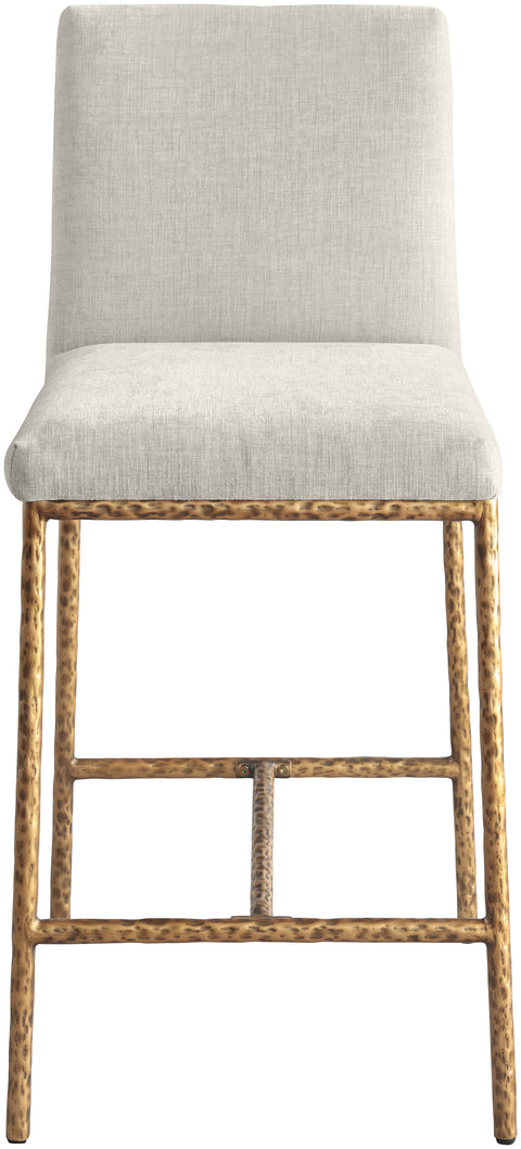 Florence Cream Chenille Fabric Upholstered Counter Stool , 2-Piece (Style 2)