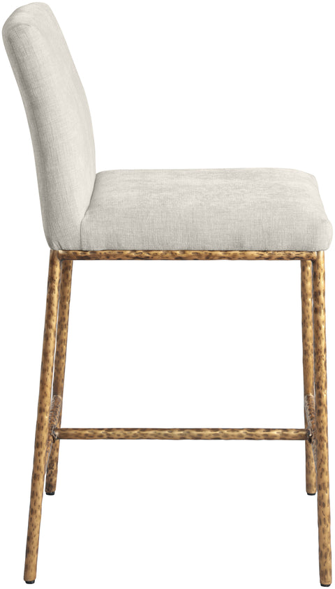 Florence Cream Chenille Fabric Upholstered Counter Stool , 2-Piece (Style 2)