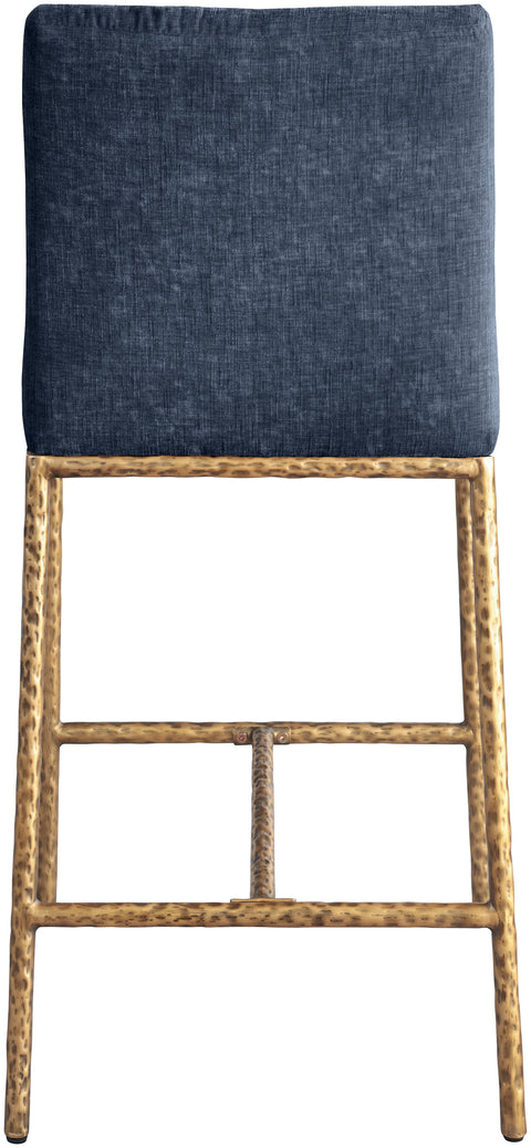Florence Navy Chenille Fabric Upholstered Counter Stool , 2-Piece (Style 1)