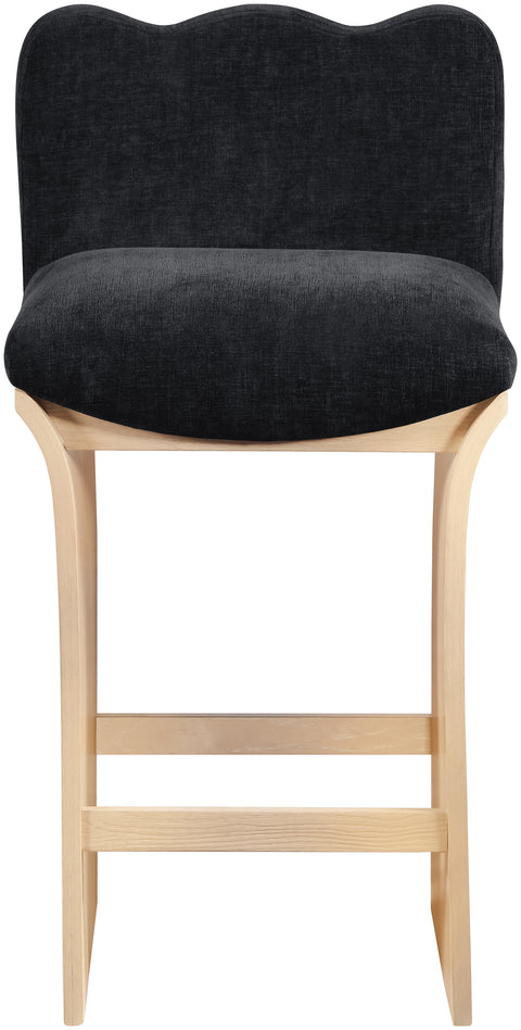 Rowan Black Chenille Fabric Upholstered Counter Stool , 1 Piece (Style 1)